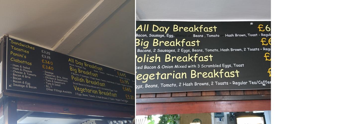 Alton Hideout Cafe Menu