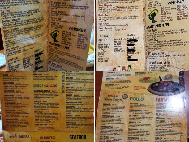 Margaritas Mexican Grill Menu