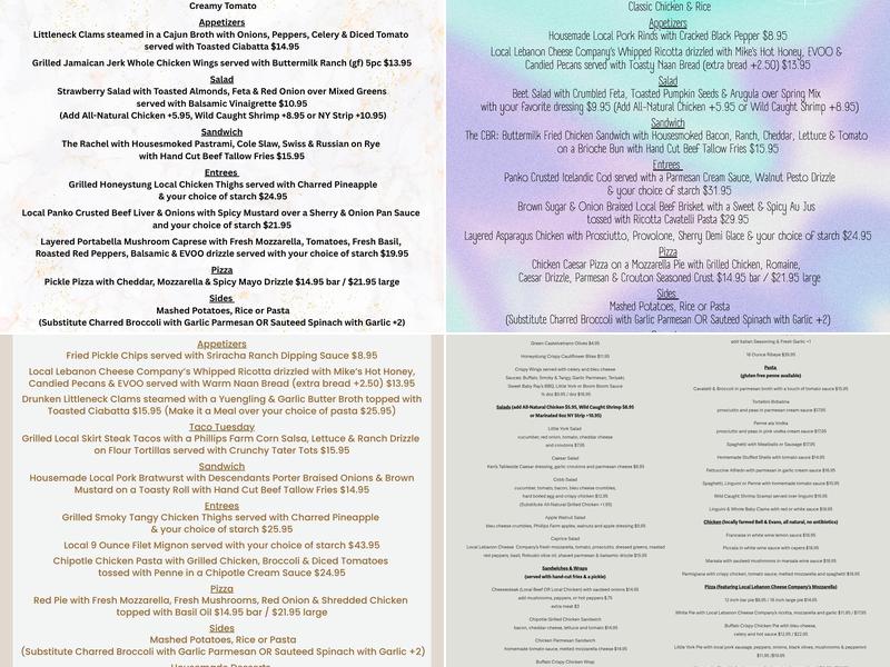 The Little York Menu