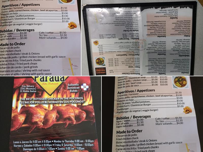 La Parada Latina Menu