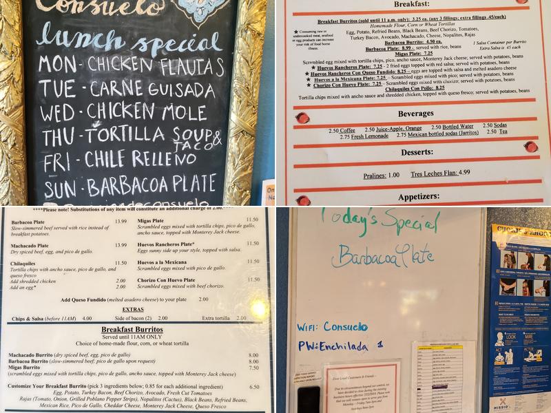 La Cocina de Consuelo Menu