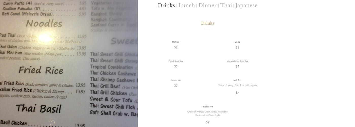 First Wok Menu