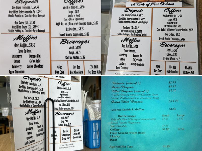 Cafe Beignets of Alabama GS Menu