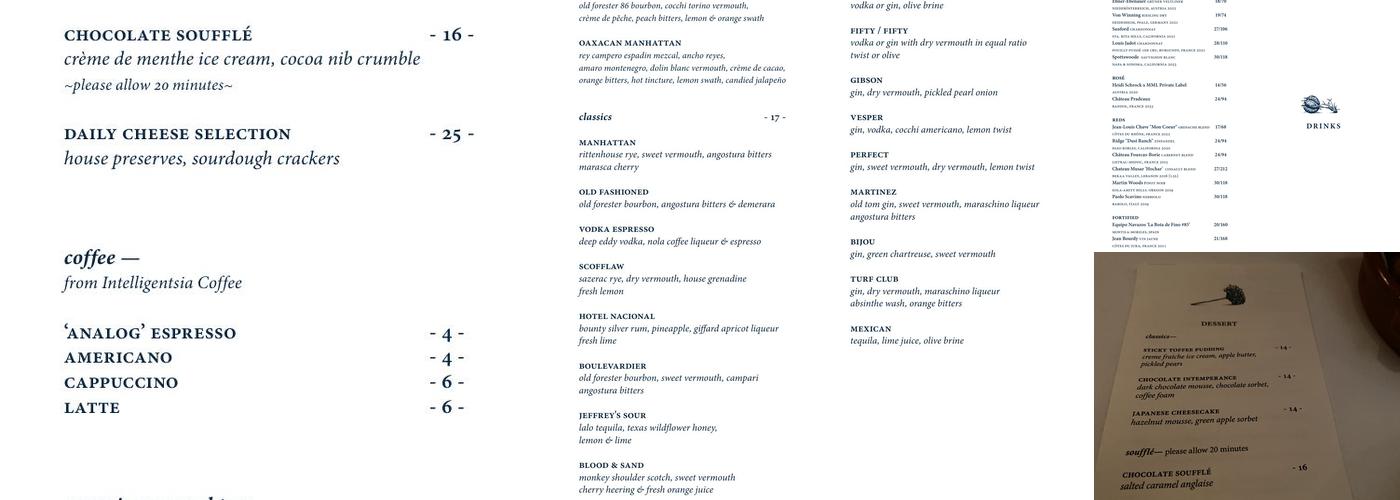 Jeffrey's Menu
