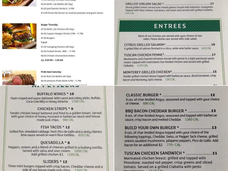 1750 Grille at the Holiday Inn Lansdale Menu