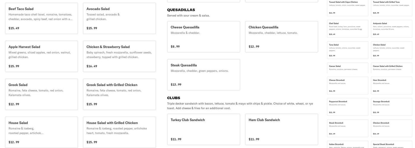 Main Street Pizzeria & Grille Menu