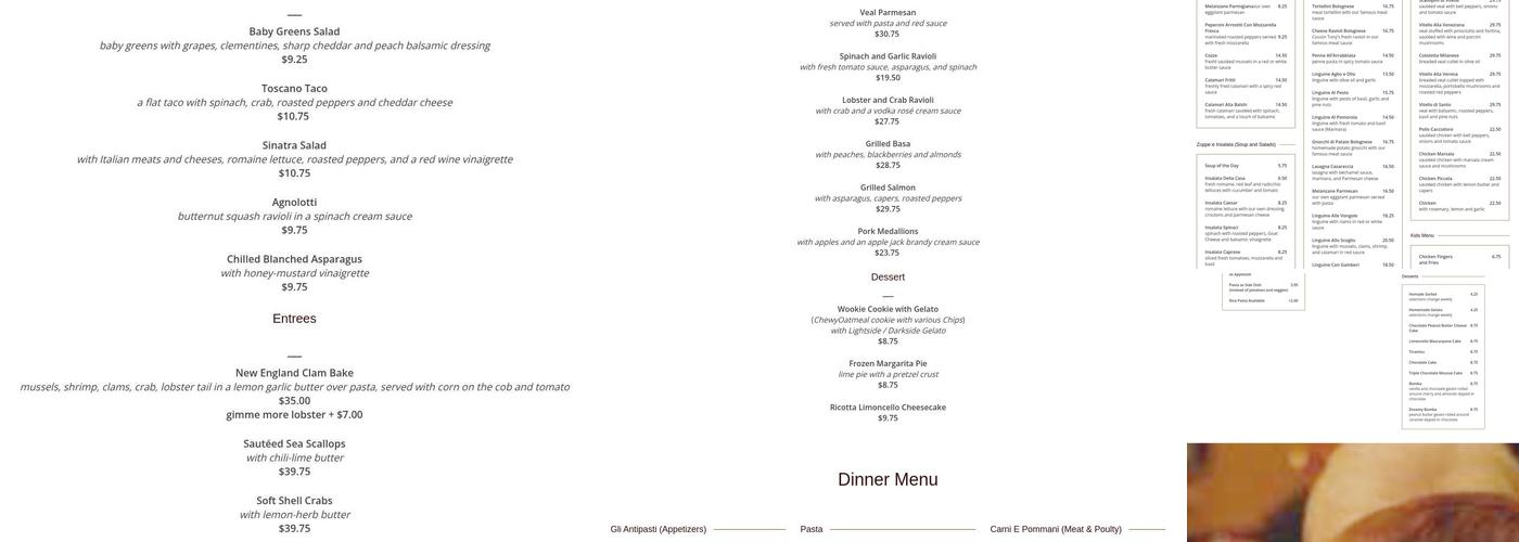 Ristorante Toscano Menu