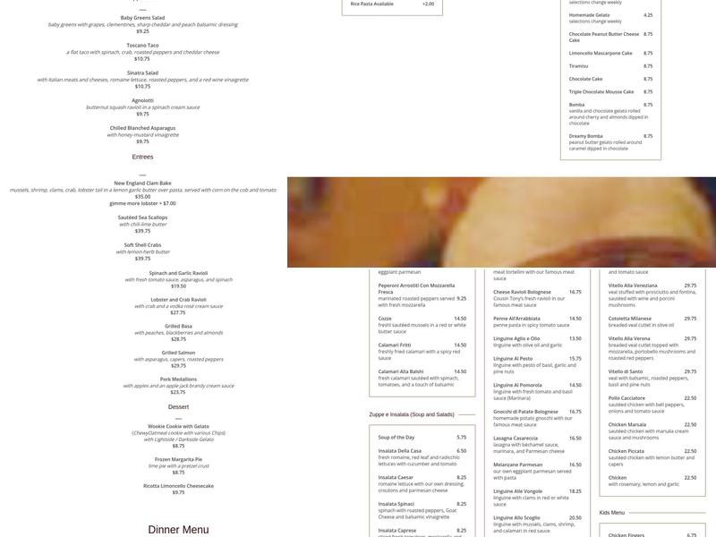 Ristorante Toscano Menu