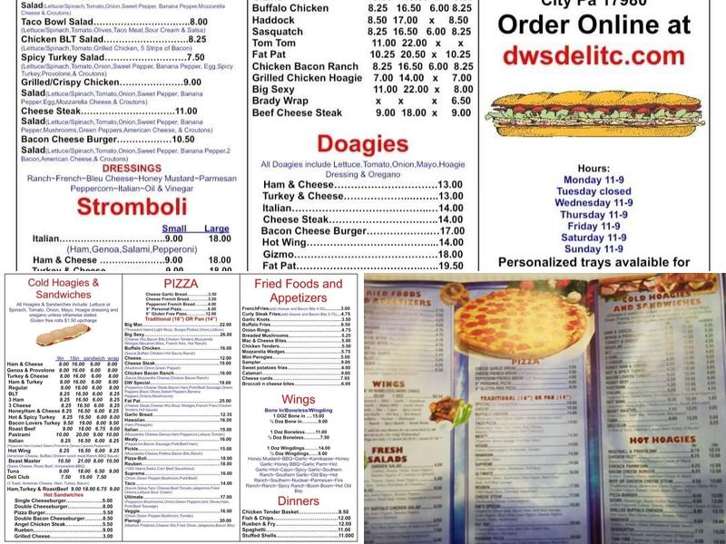 Tower City DW's Deli and Hoagies Menu