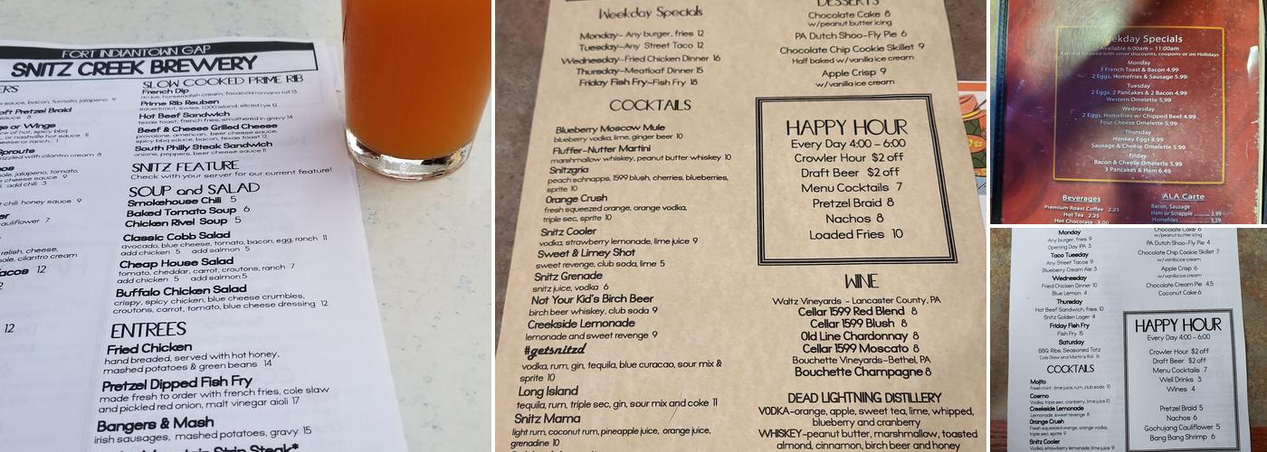 Funck's Gas Station Menu