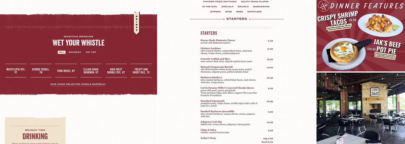 Jack Allen's Kitchen Menu