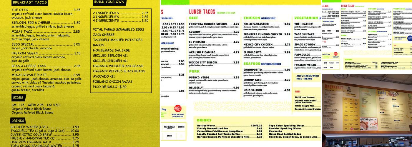 Tacodeli Menu