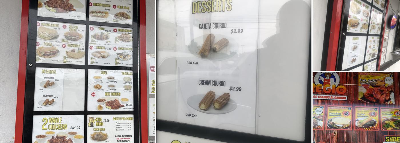 Pollo Regio Menu