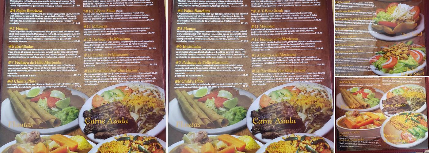 Los Jaliscienses Menu