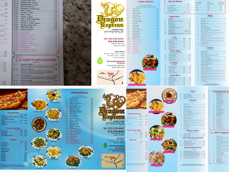 Dragon Express Menu