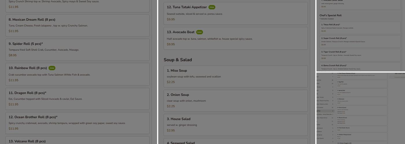 Sushi Village Gardendale Menu