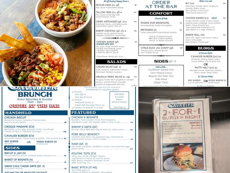 The Cavalier Menu