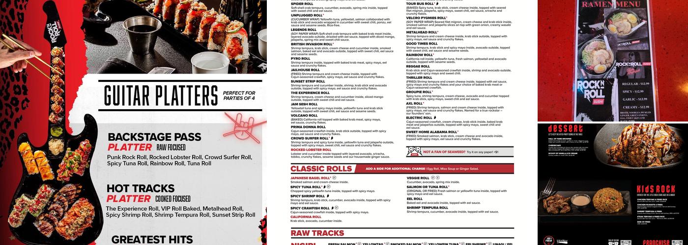 Rock N Roll Sushi Menu
