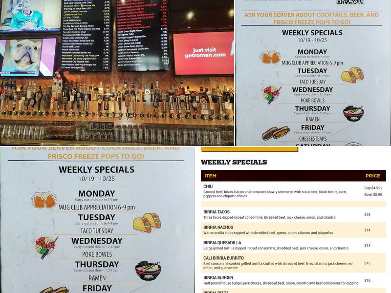 Reckless Shepherd Brewing Co. Menu