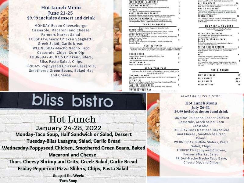 Alabama Bliss Bistro & Catering Menu