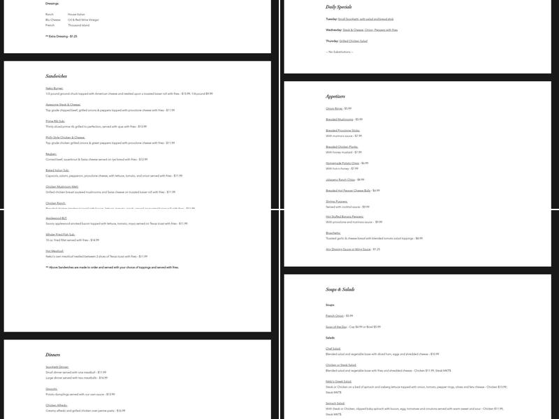 Neko's Restaurant & Lounge Menu