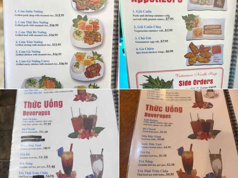 Pho Kevin Menu