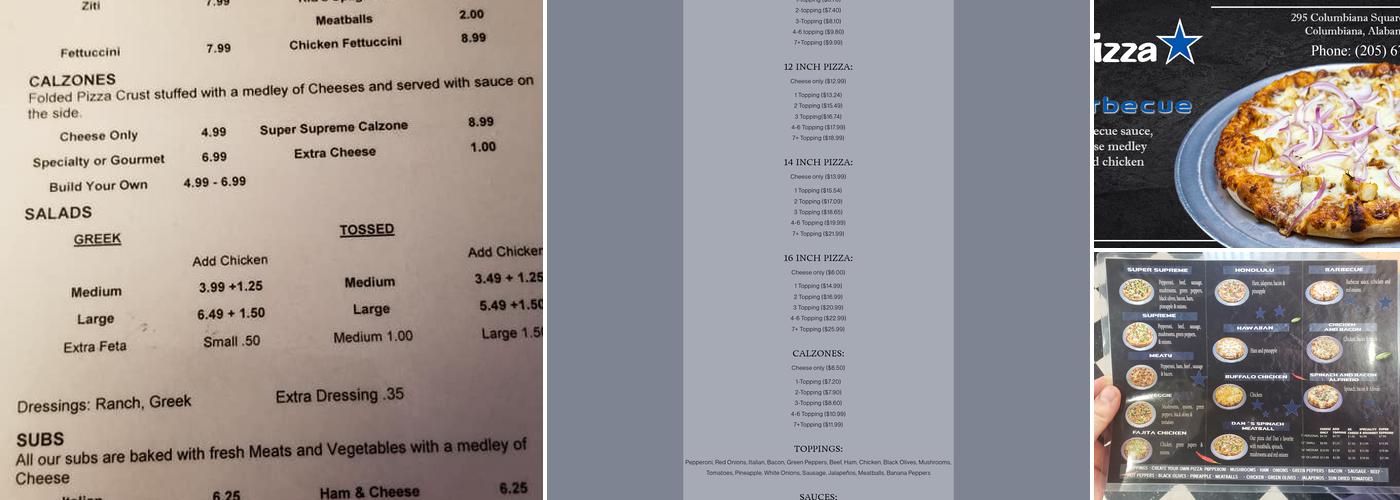 Pizza Star Menu