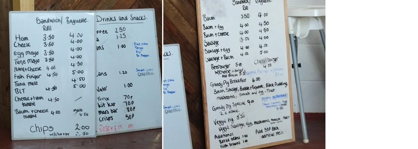 Greedy Pig Cafe Menu
