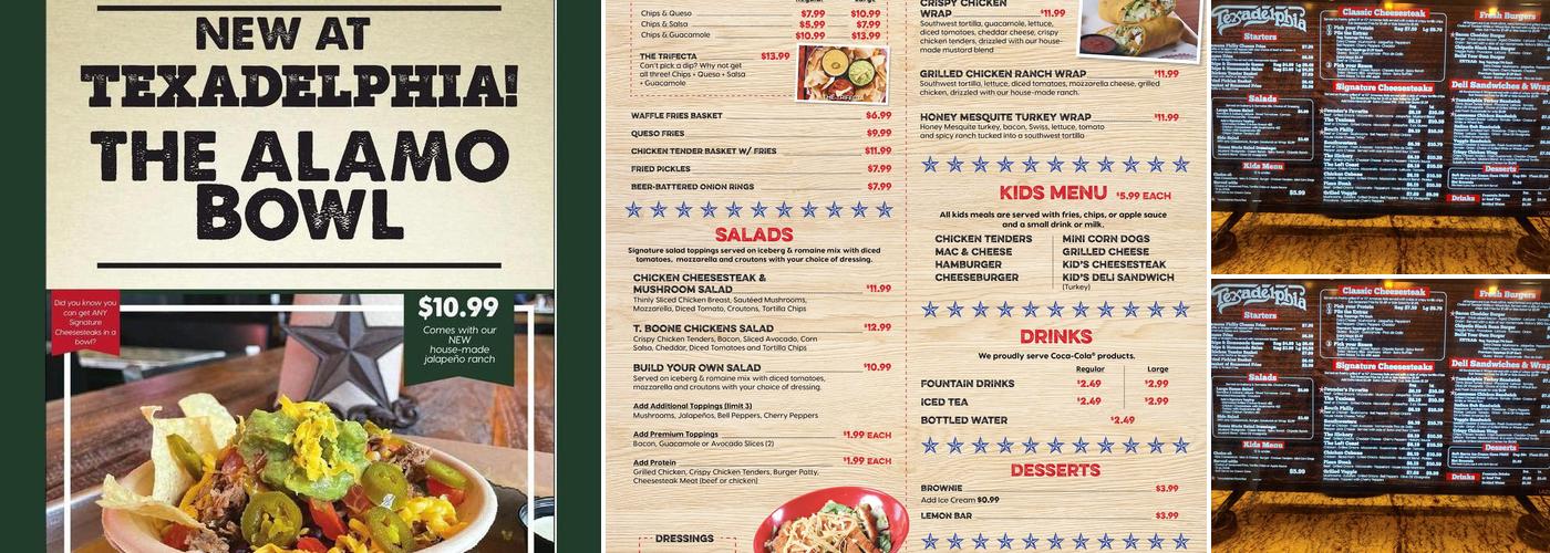 Texadelphia Menu