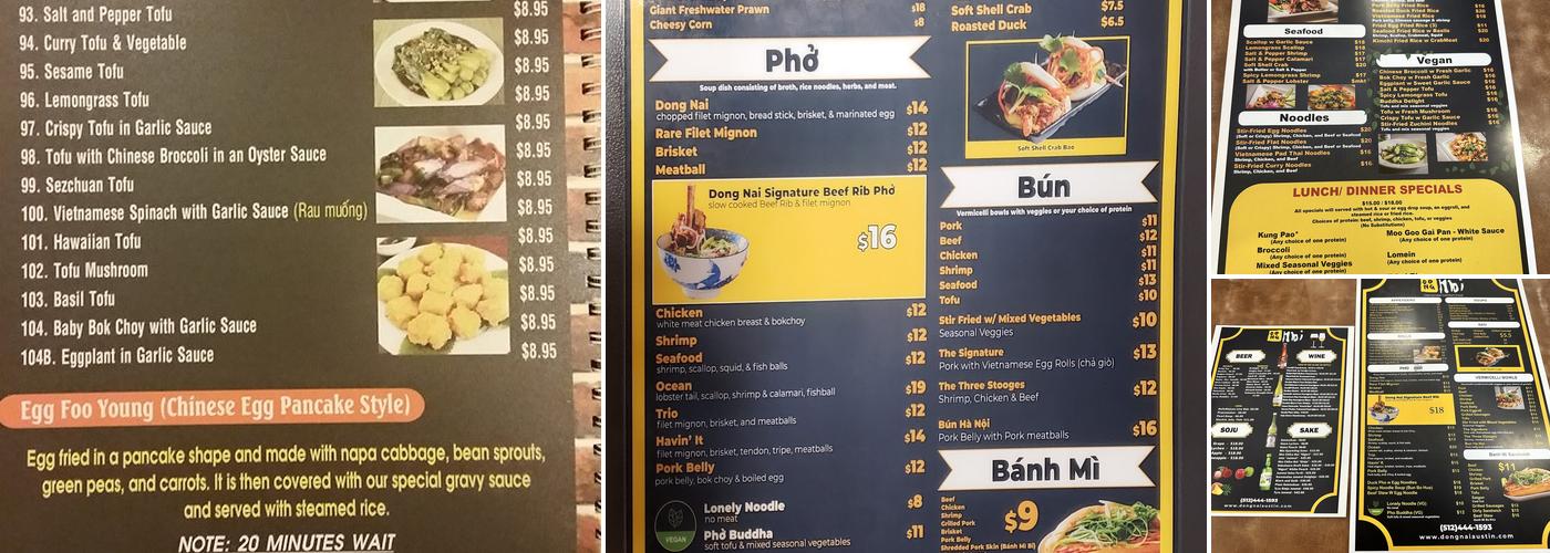 Dong Nai Menu