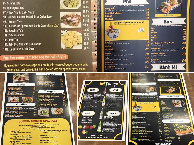 Dong Nai Menu