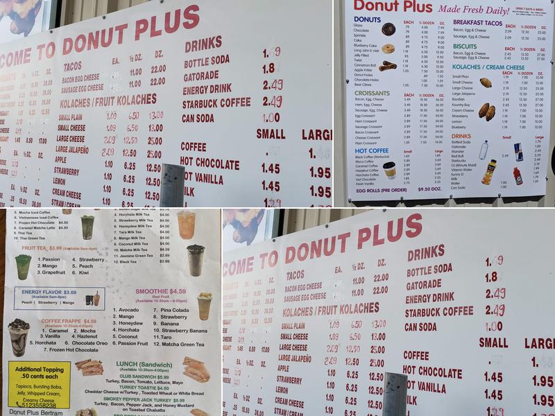Donut Plus Menu