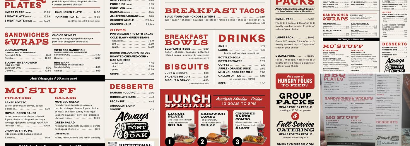Smokey Mo's BBQ Menu