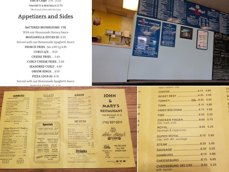 John & Mary's Menu