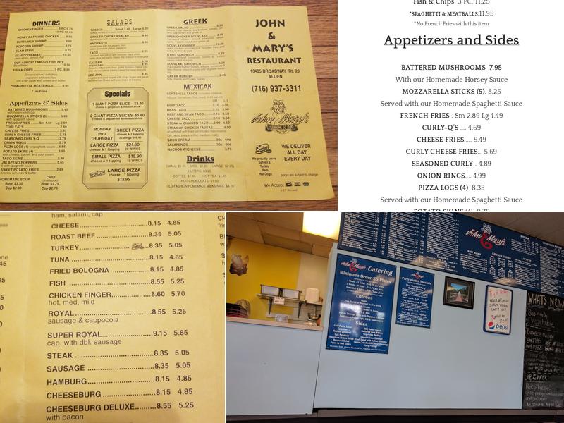 John & Mary's Menu