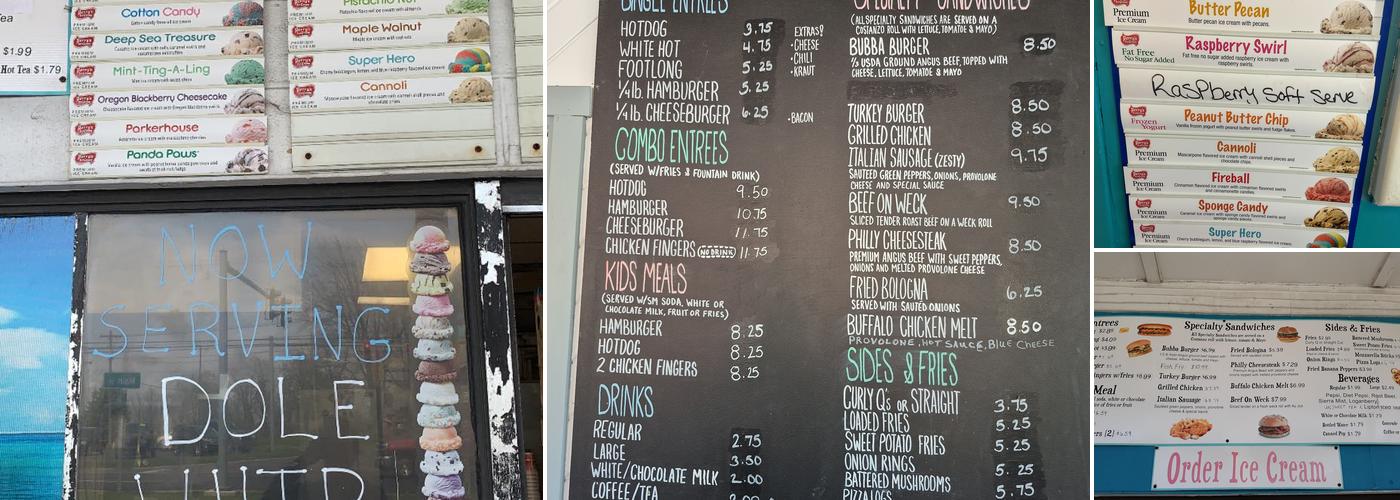 Bubbaloos Menu