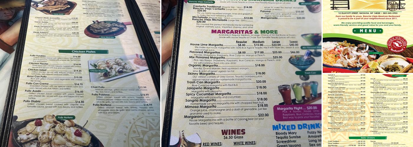 Rancho Viejo Authentic Mex Menu