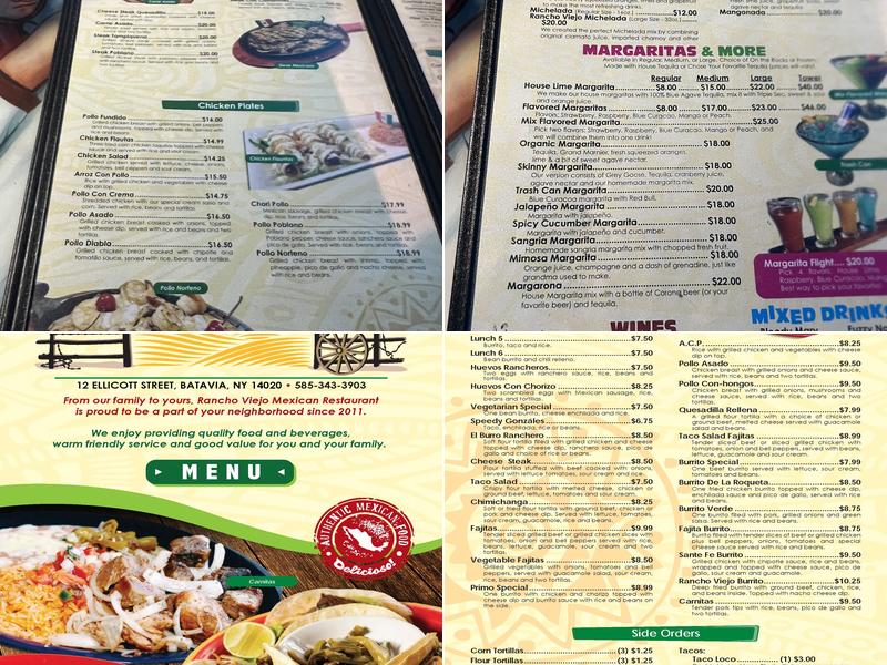 Rancho Viejo Authentic Mex Menu