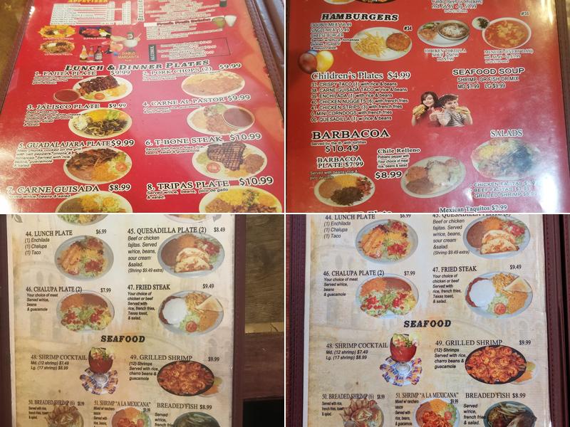 Taqueria Guadalajara Menu