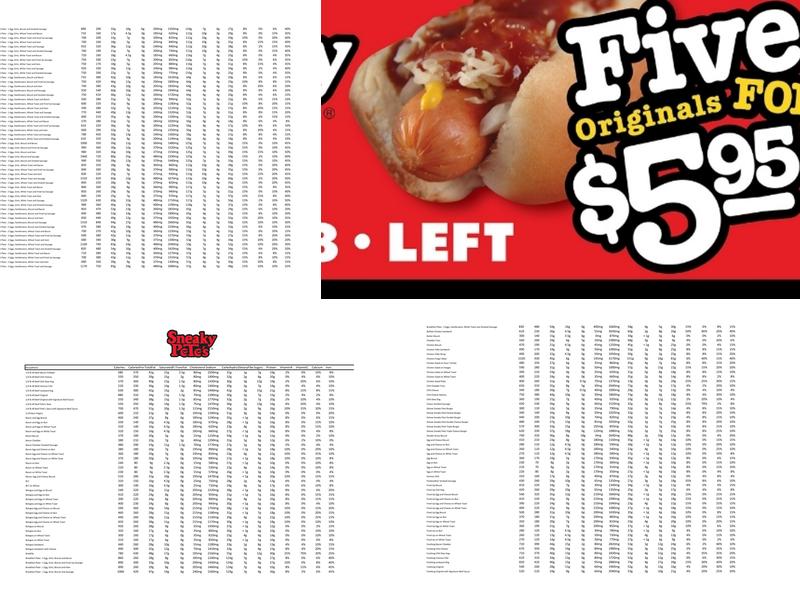 Sneaky Pete’s Menu