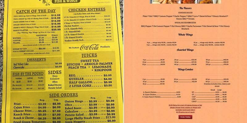 Wings Plus Irondale Menu