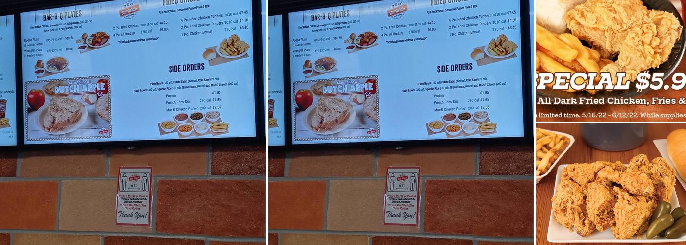 Bill Miller BBQ Menu