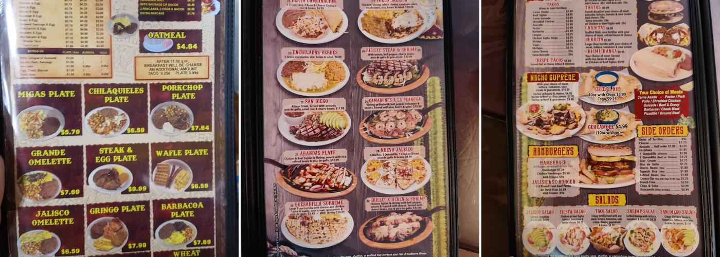 Taqueria El Jalisiense Menu