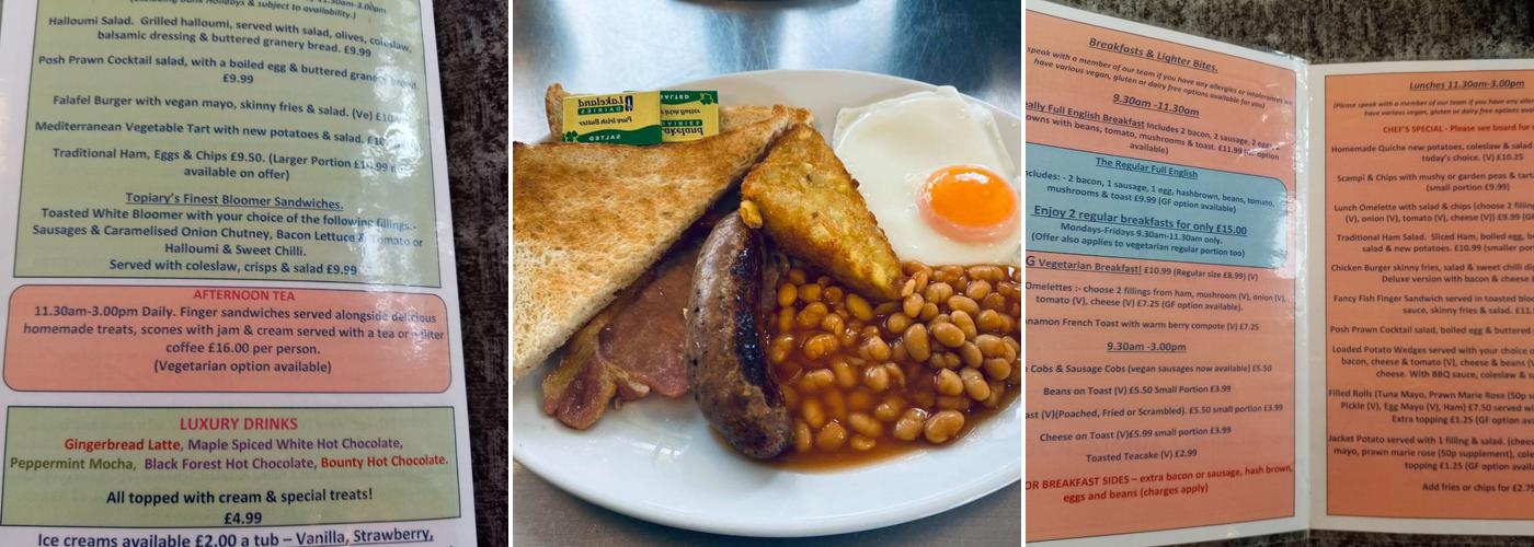 Topiary Tea Room Menu