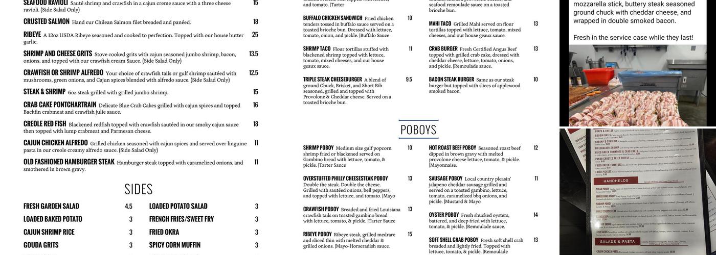 Blue Crab Grill Menu