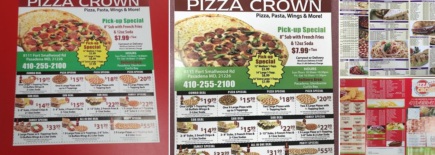 Pizza Crown Menu