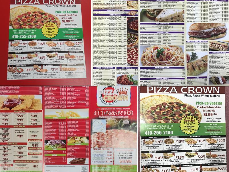 Pizza Crown Menu