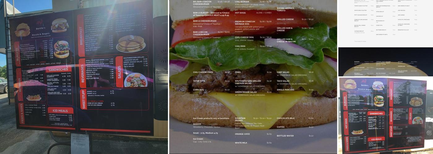 Bertile's Restaurant Menu