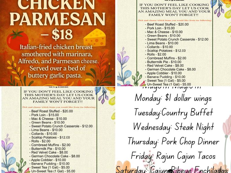 Lil' Touch Of Cajun Grill Menu