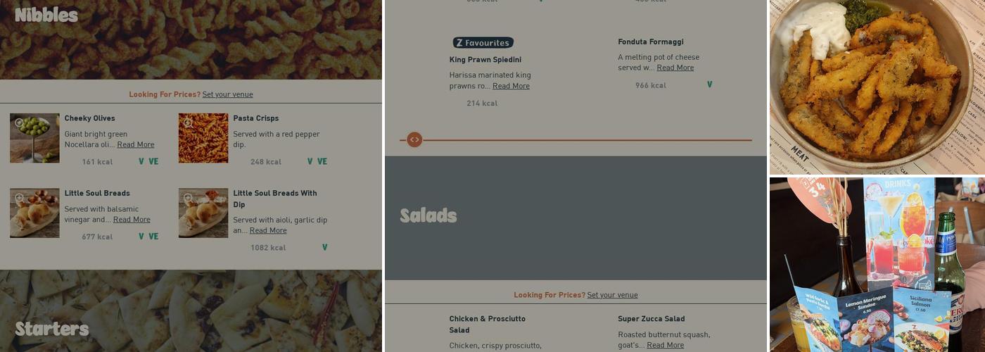 Zizzi - Liverpool One Menu